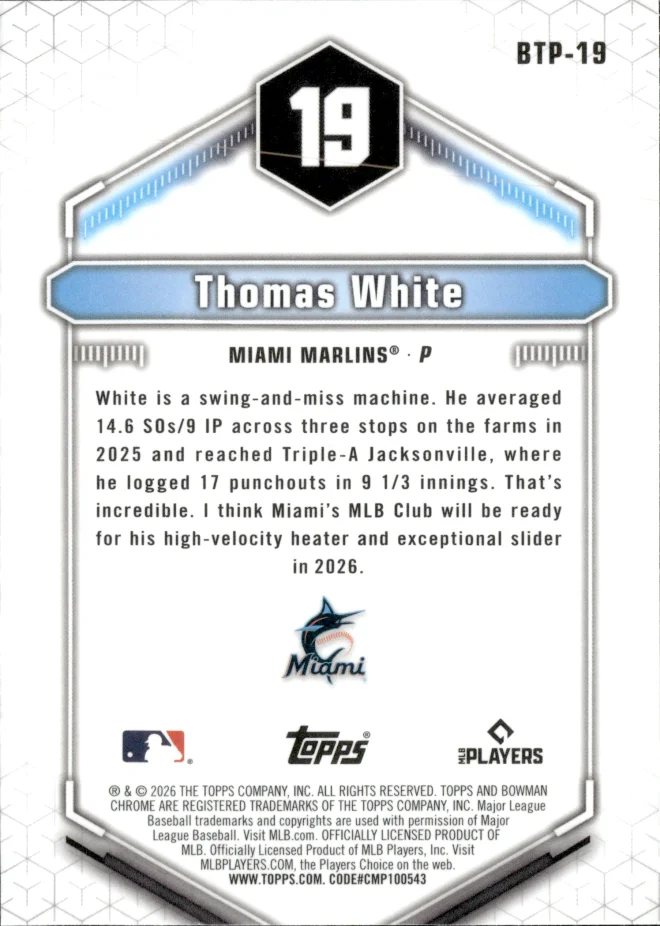 Thomas White card back