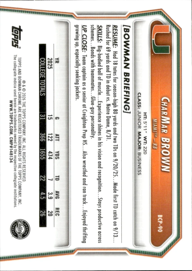 CharMar Brown card back