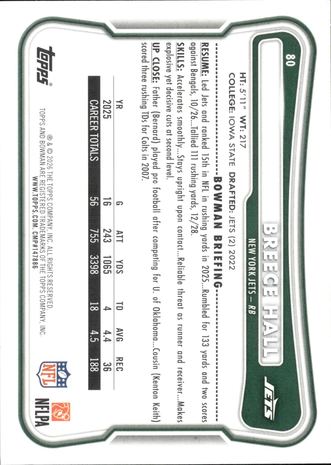 Breece Hall card back
