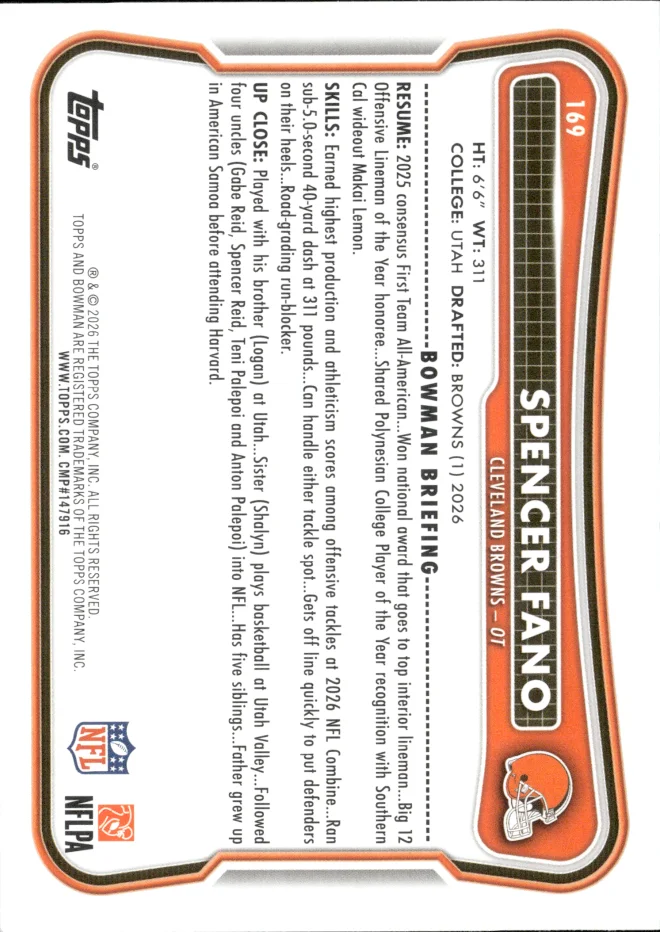 Spencer Fano card back