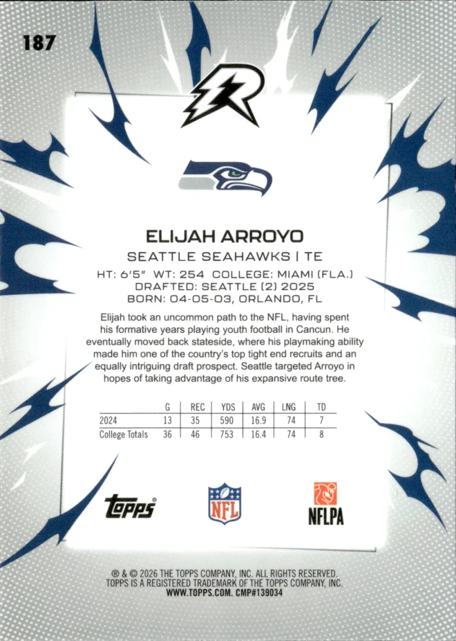 Elijah Arroyo card back