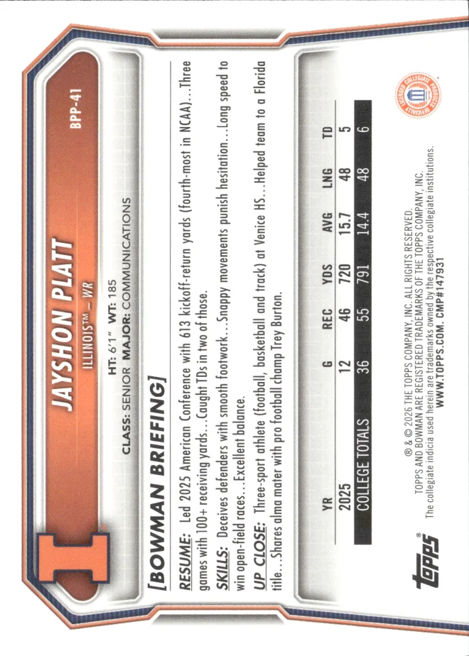 Jayshon Platt card back