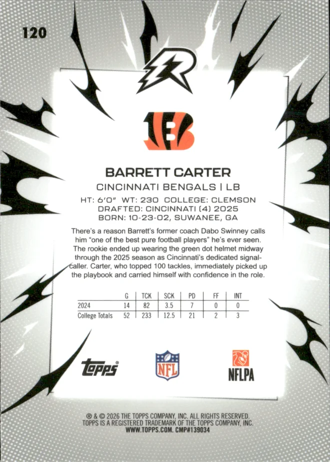 Barrett Carter card back
