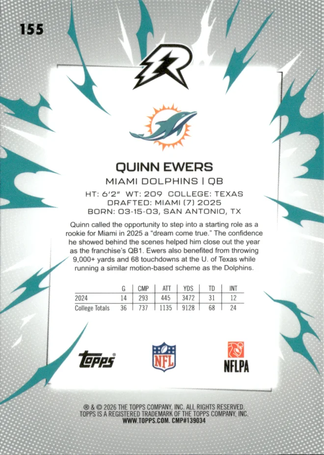 Quinn Ewers card back
