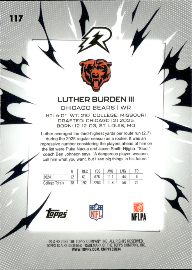 Luther Burden III card back