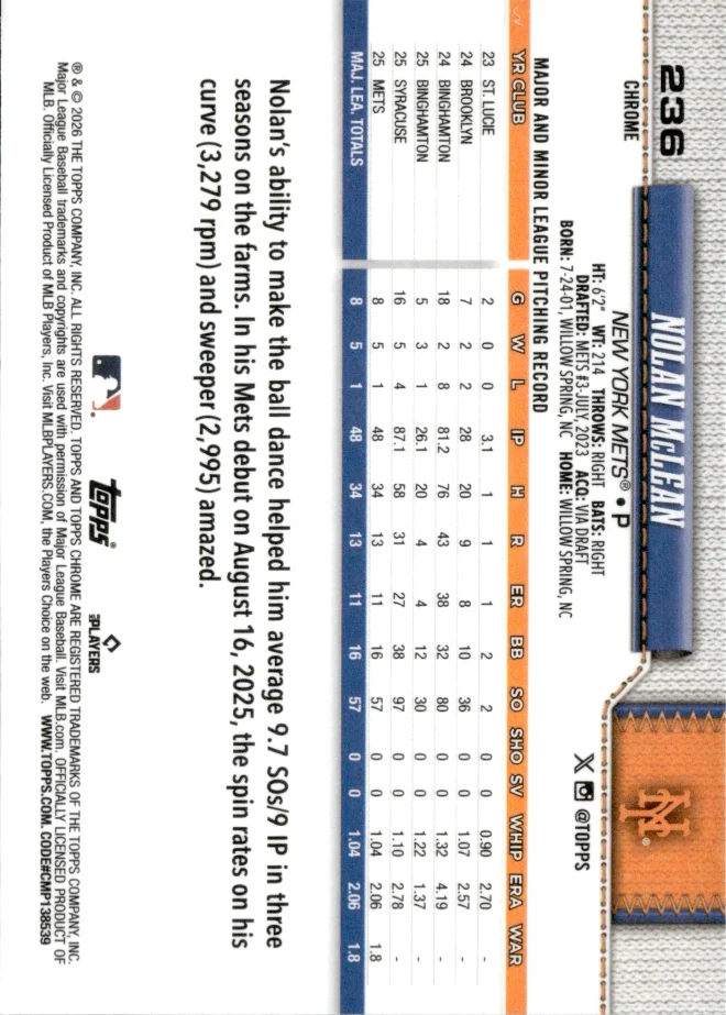 Nolan McLean card back