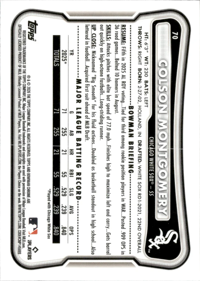 Colson Montgomery card back