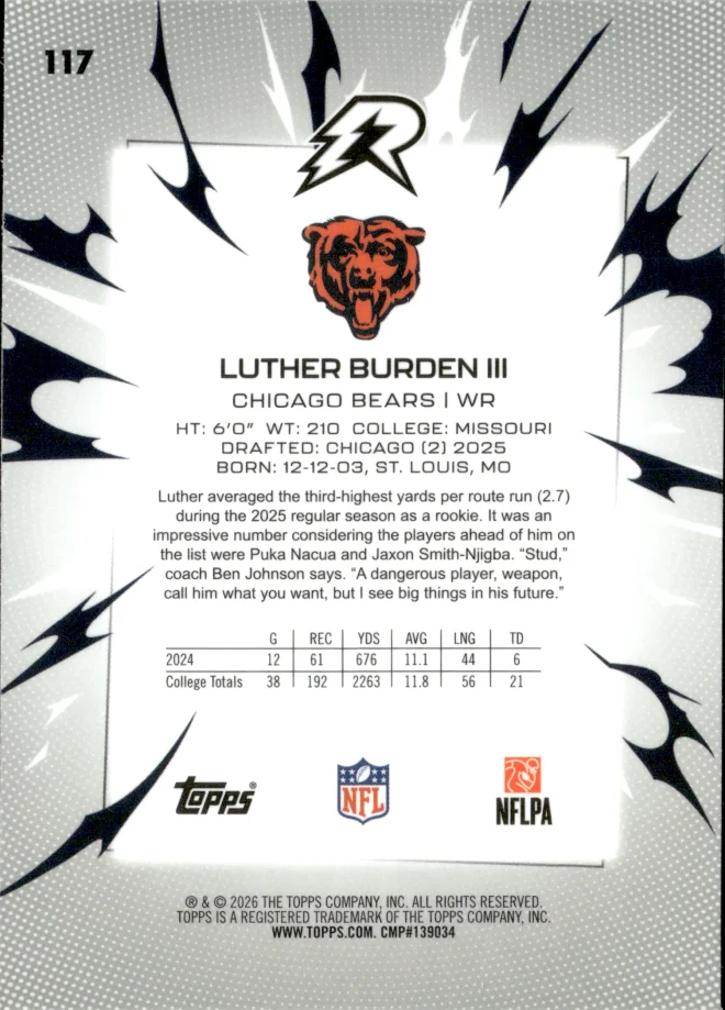 Luther Burden III card back