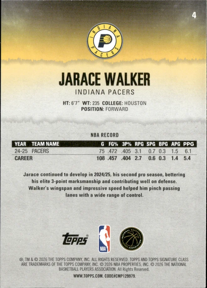 Jarace Walker card back
