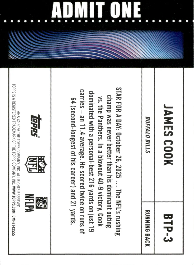 James Cook card back