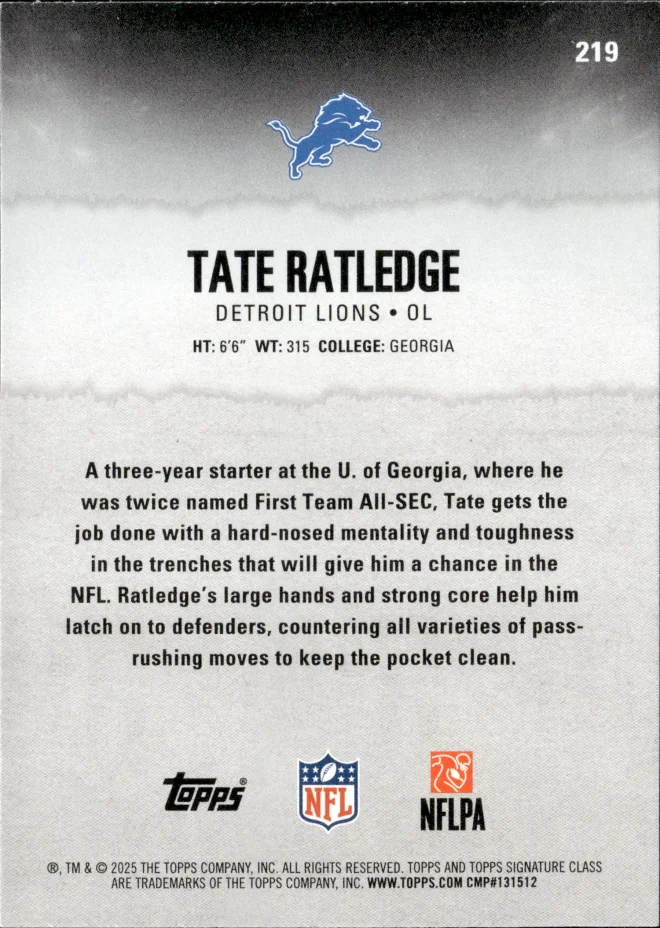 Tate Ratledge card back