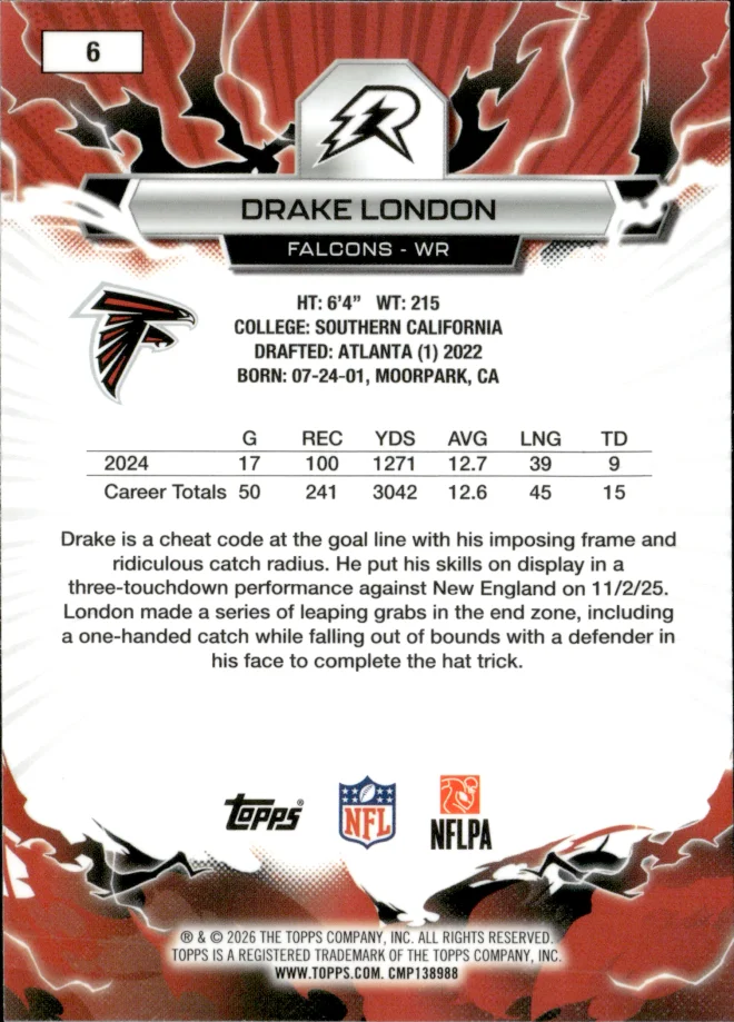 Drake London card back