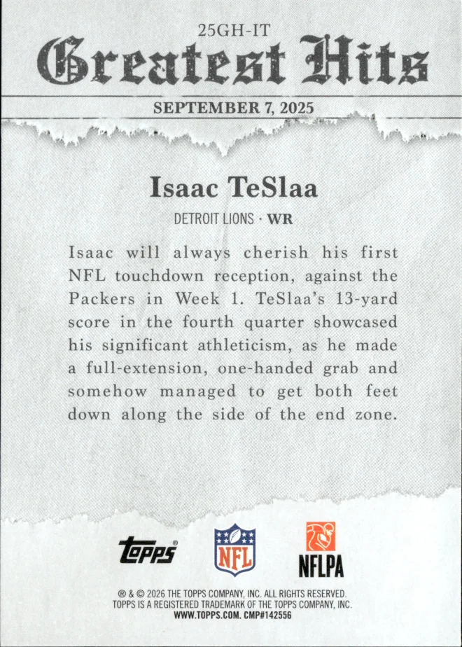 Isaac TeSlaa card back