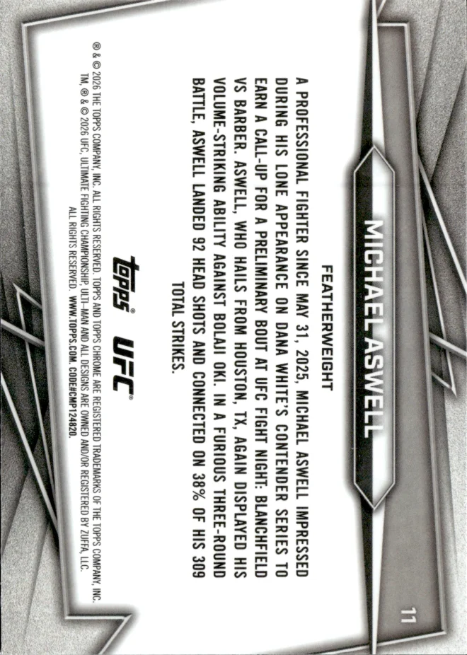 Michael Aswell card back