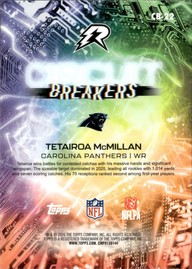 Tetairoa McMillan card back