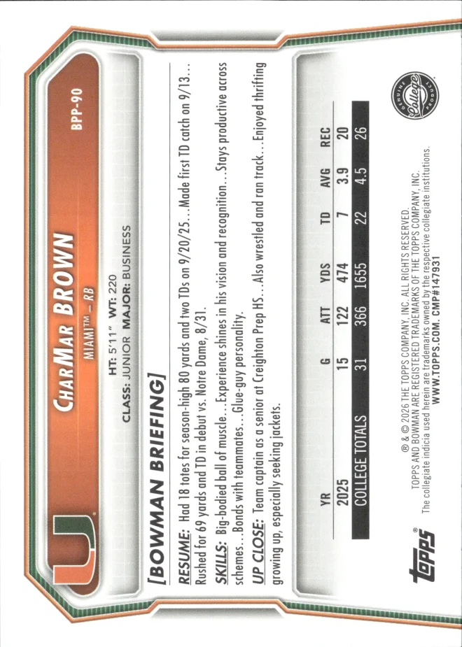 CharMar Brown card back