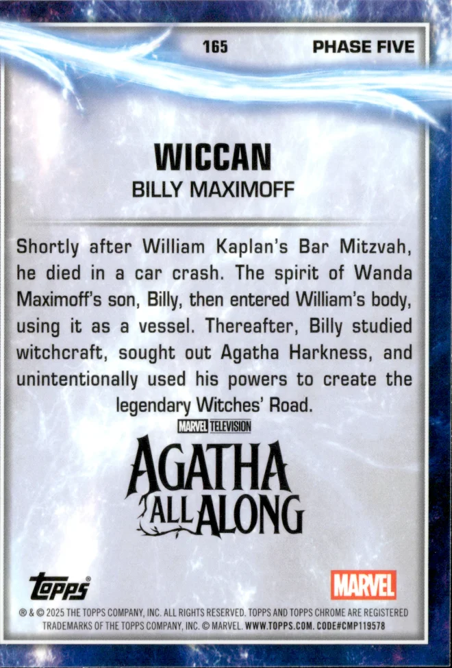 Billy Maximoff / Wiccan card back