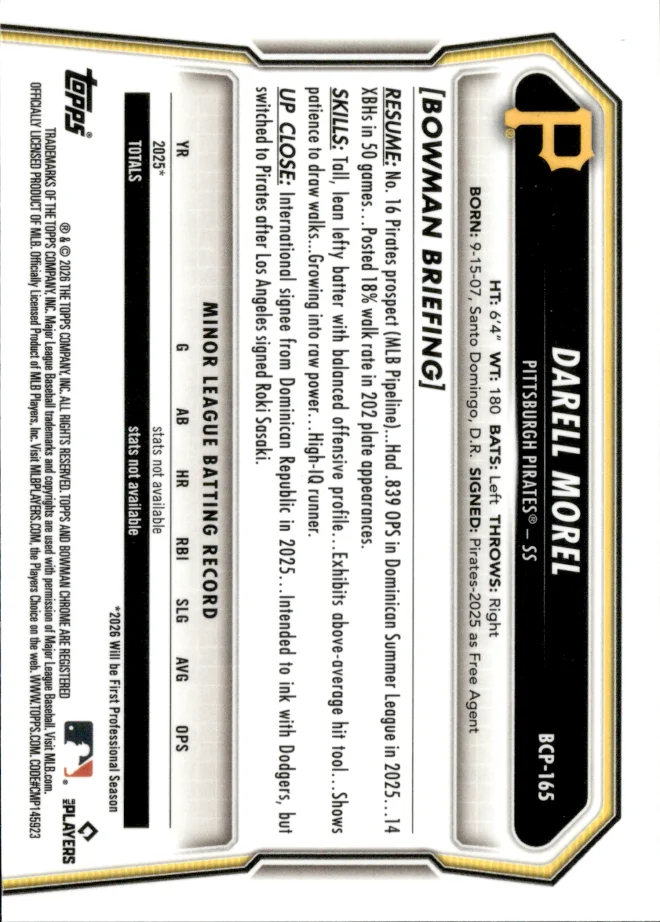 Darell Morel card back