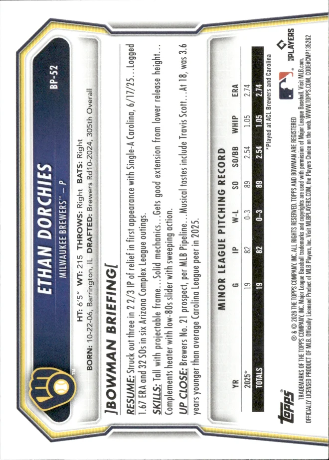 Ethan Dorchies card back