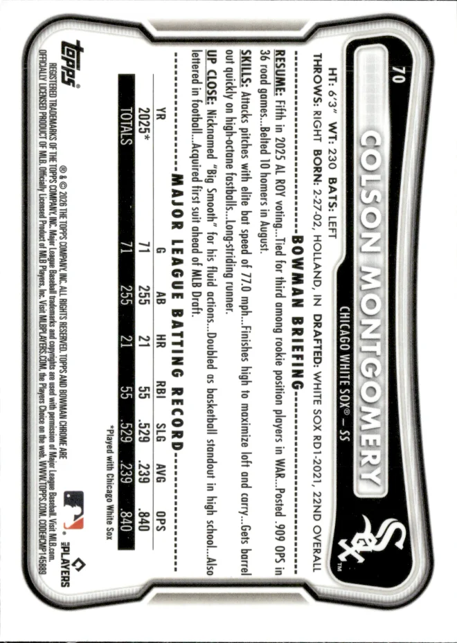 Colson Montgomery card back