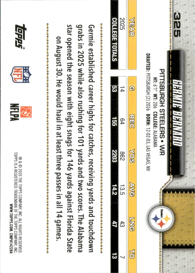Germie Bernard card back