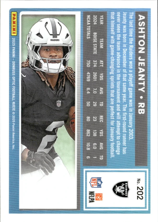 Ashton Jeanty card back