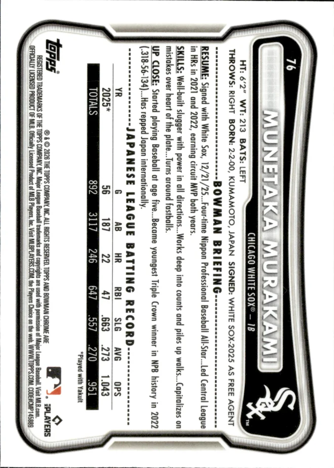 Munetaka Murakami card back