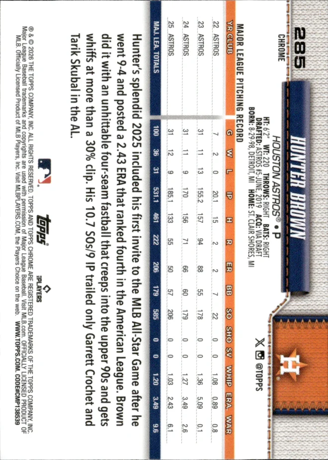 Hunter Brown card back