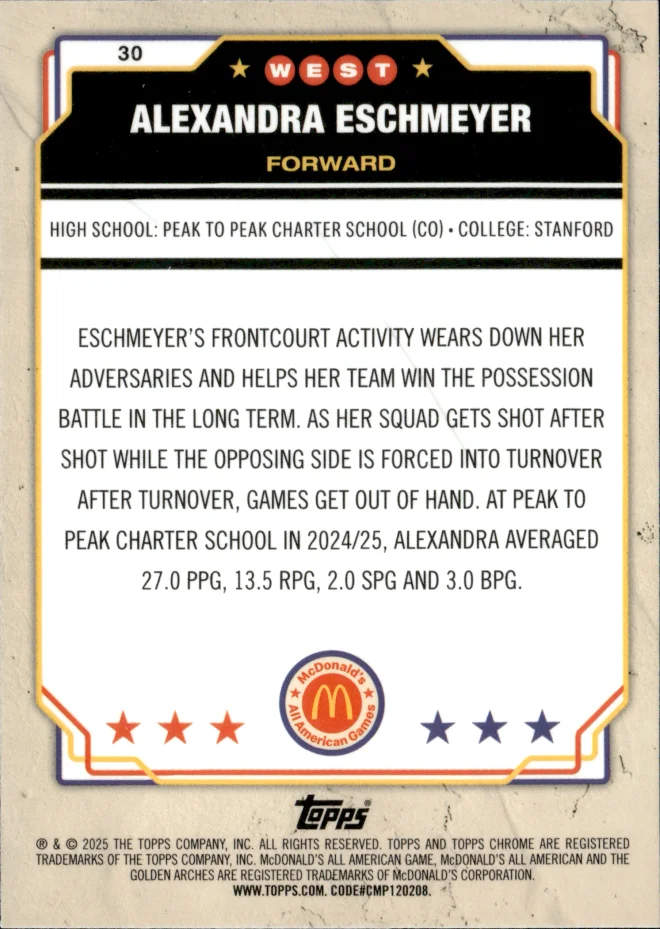 Alexandra Eschmeyer card back