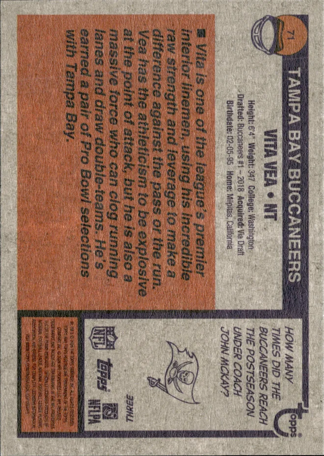 Vita Vea card back
