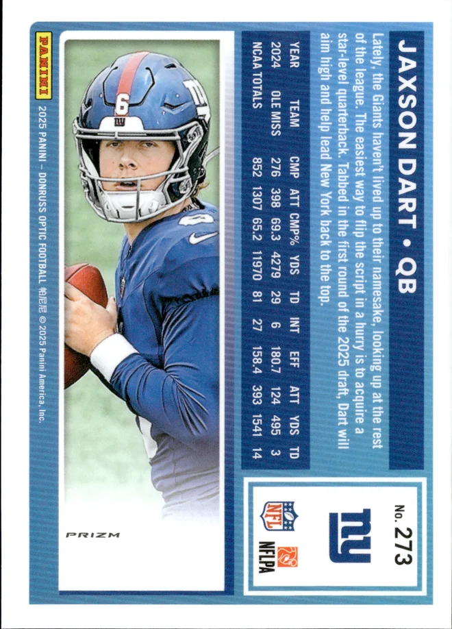 Jaxson Dart card back