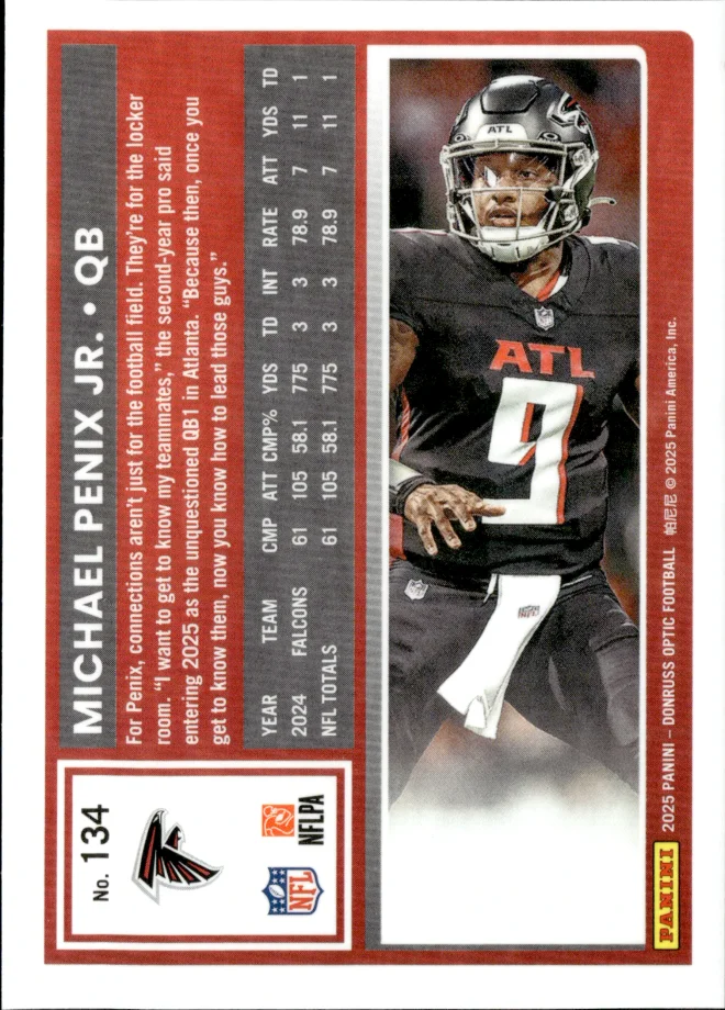 Michael Penix Jr. card back