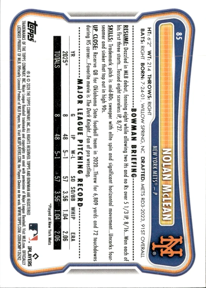 Nolan McLean card back