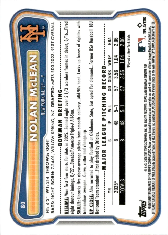 Nolan McLean card back
