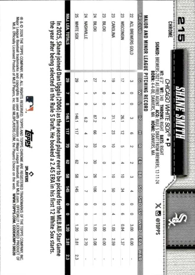 Shane Smith card back