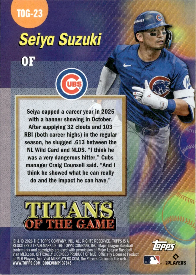 Seiya Suzuki card back