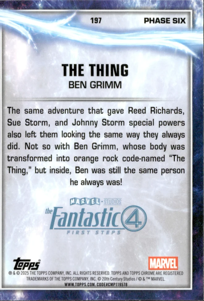 Ben Grimm / The Thing card back