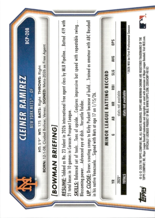 Cleiner Ramirez card back