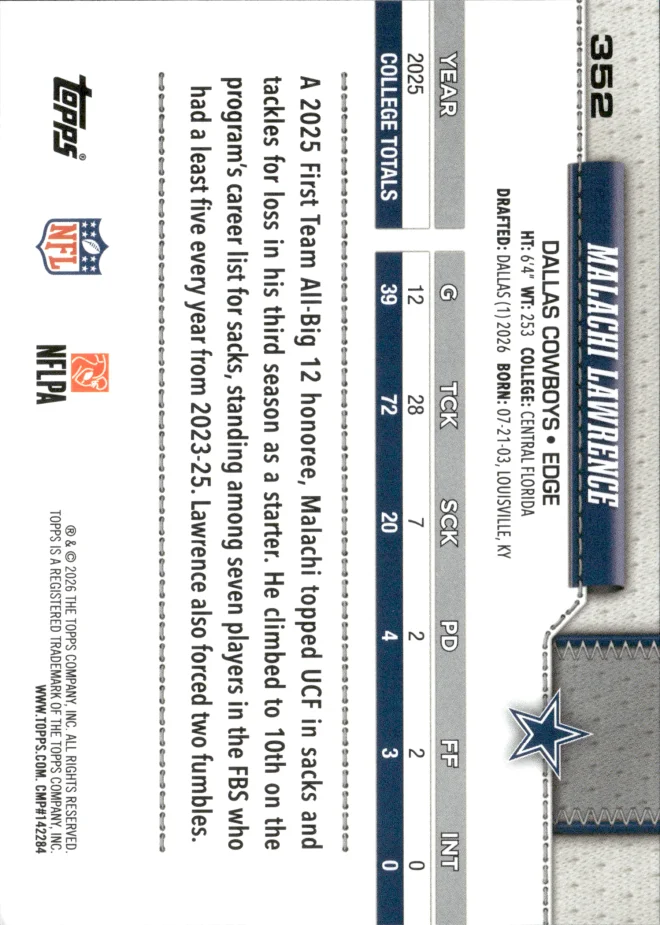 Malachi Lawrence card back
