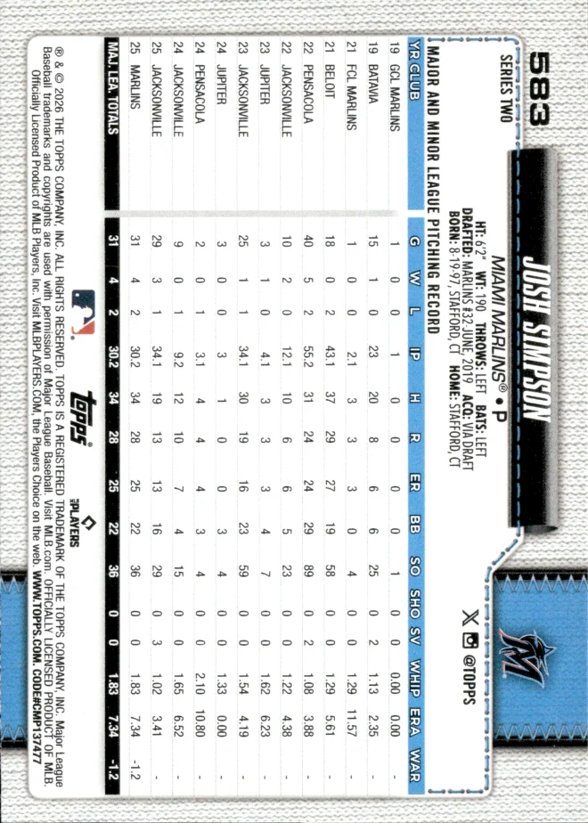 Josh Simpson card back