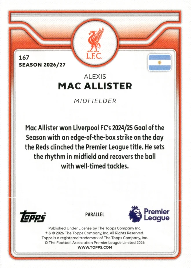 Alexis Mac Allister card back