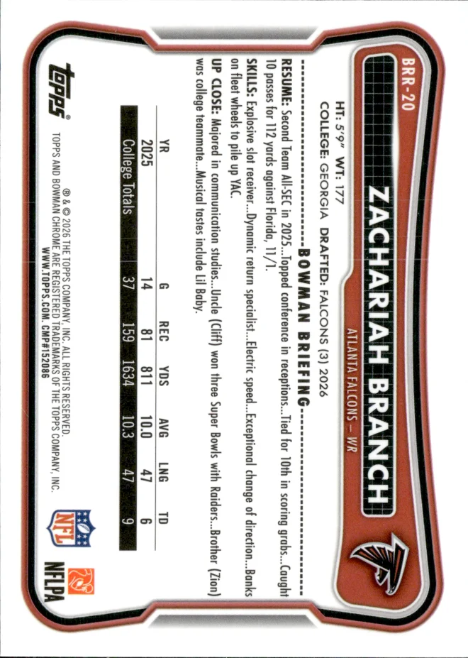 Zachariah Branch card back