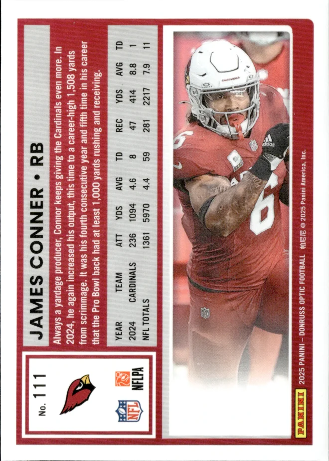 James Conner card back