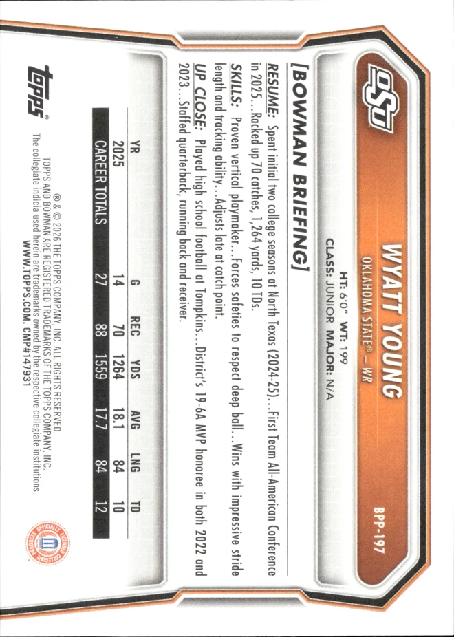 Wyatt Young card back