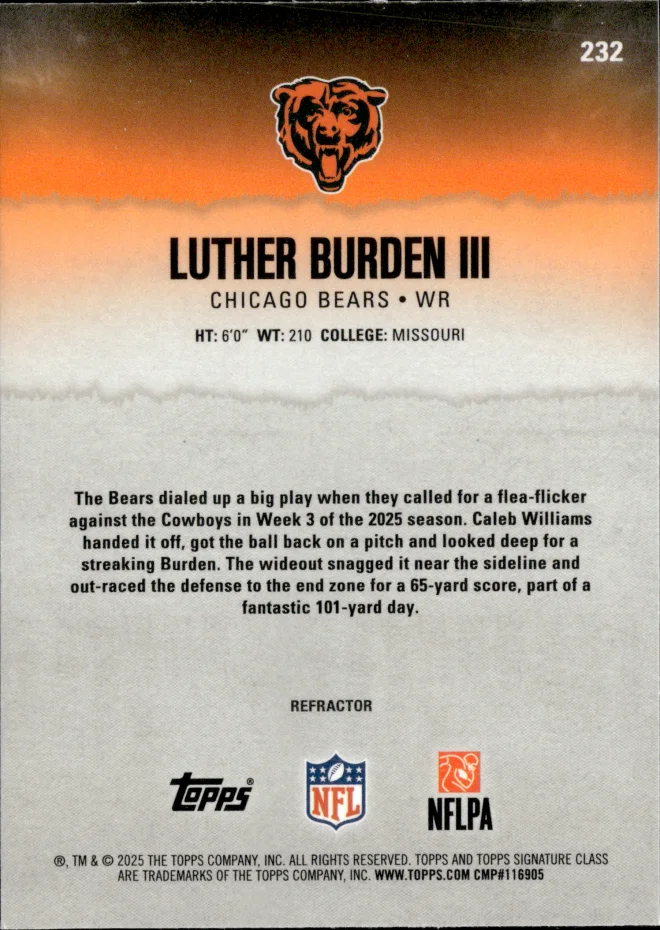 Luther Burden III card back