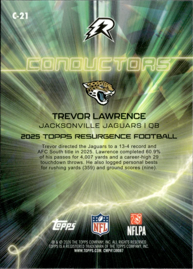 Trevor Lawrence card back
