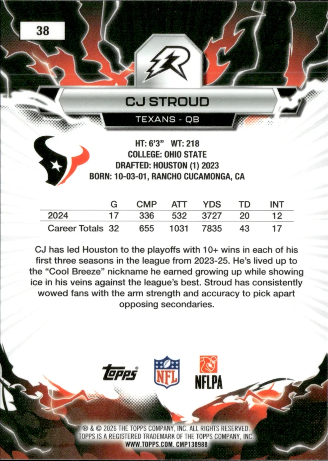 C.J. Stroud card back