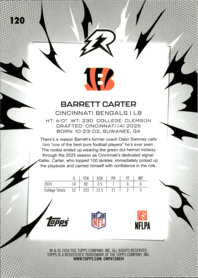 Barrett Carter card back