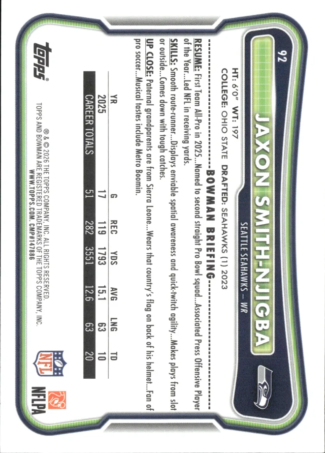 Jaxon Smith-Njigba card back