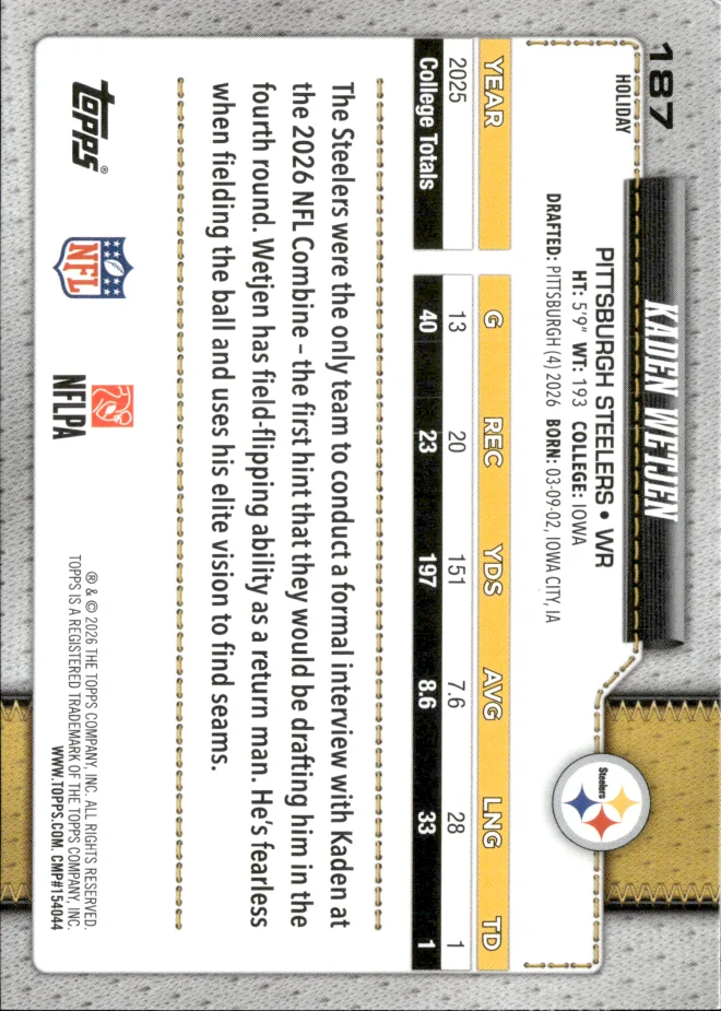 Kaden Wetjen card back
